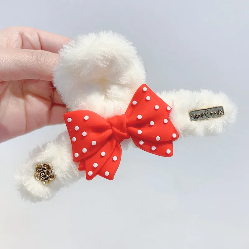 

Заколка-краб для волос в горошек с бантом для девочек, детские Инструменты для укладки волос, заколка для волос, Детские аксессуары для воло...