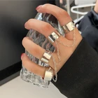 Новые стильные кольца в стиле панк в стиле хип-поп, Многослойные Регулируемые кольца из четырех искусственных сплавов, женские вращающиеся кольца для женщин, подарок Вечерние