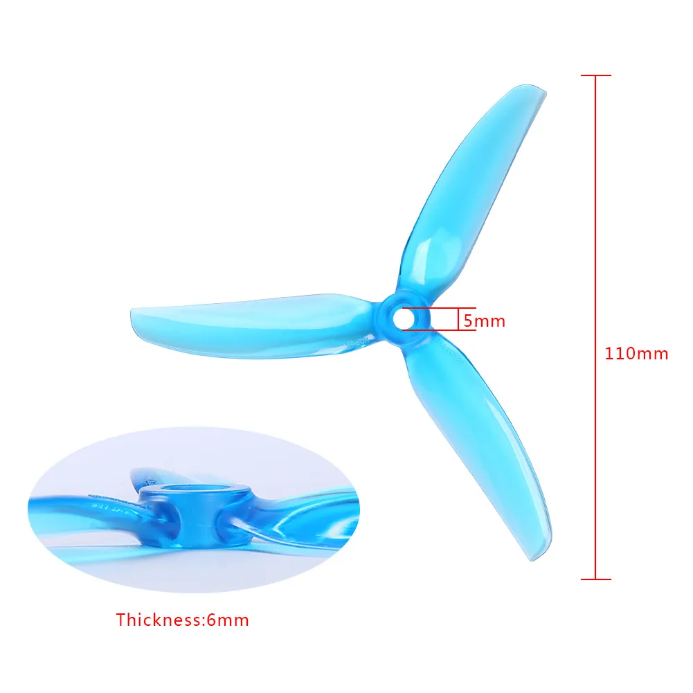 HQProp Freestyle Prop 5X4.3X3V2S CW + CCW 5 pulgadas H&eacute;lice para FPV Racing RC Drone Quadcopter Multirotor, 12 Uds./6 pares-2