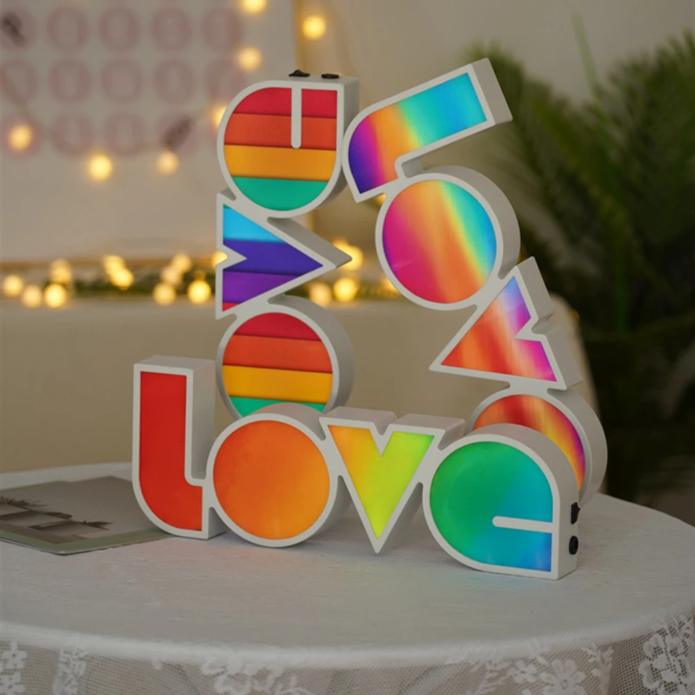 

Sleeping Light Bedroom Bedside Table Lamp LED Night Light Desktop LOVE Ornaments Lamps for Kids Adults Bedroom New Year Gift