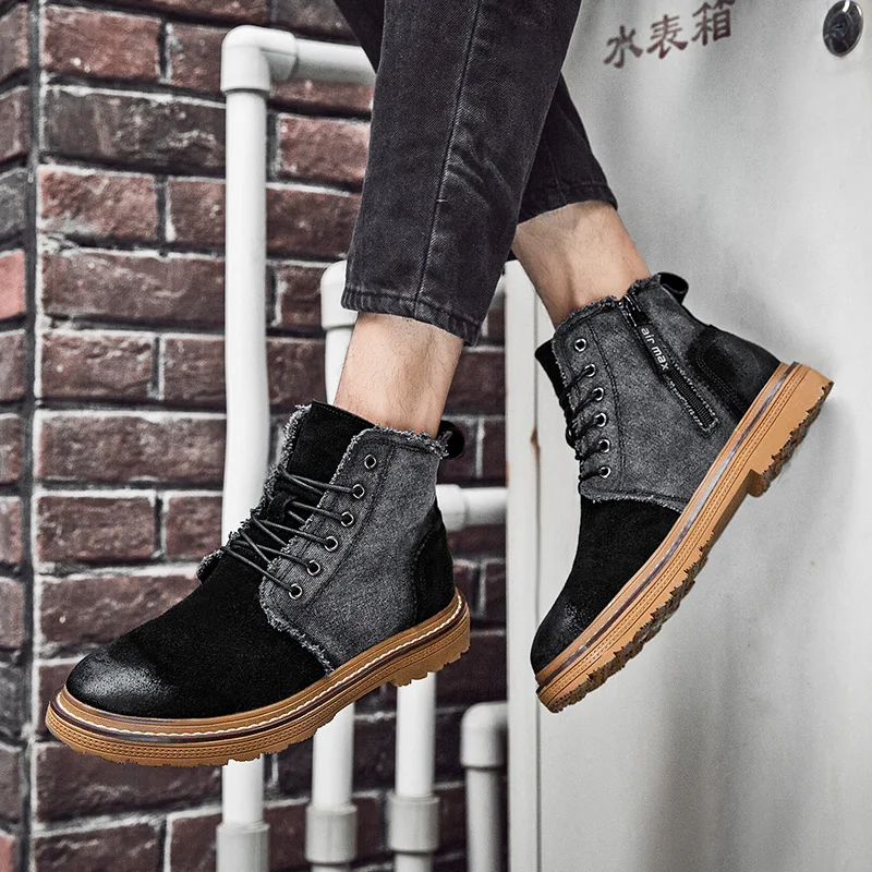 

Black Casual Shoes Shoe Casual Man Male Men's Leather Shoes Men Mens Sports Fashion Sneakers Flat 2020 Boots Breathable For