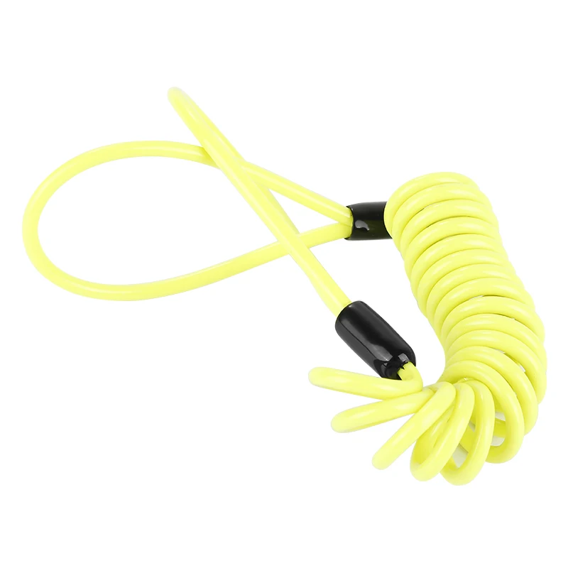 

5pcs Motorcycle Bike Alarm Disc Lock Reminder Antitheft Security Spring Cable 150cm Motorbike Security Spring Cable Yellow Cable