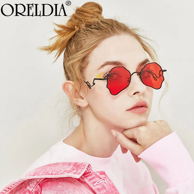 

Fashion Punk Sunglasses Women Men Colorful Lens Sun Glasses Shades Eyewear Lady Luxury Metal Frame Human Head Eyeglasses UV400