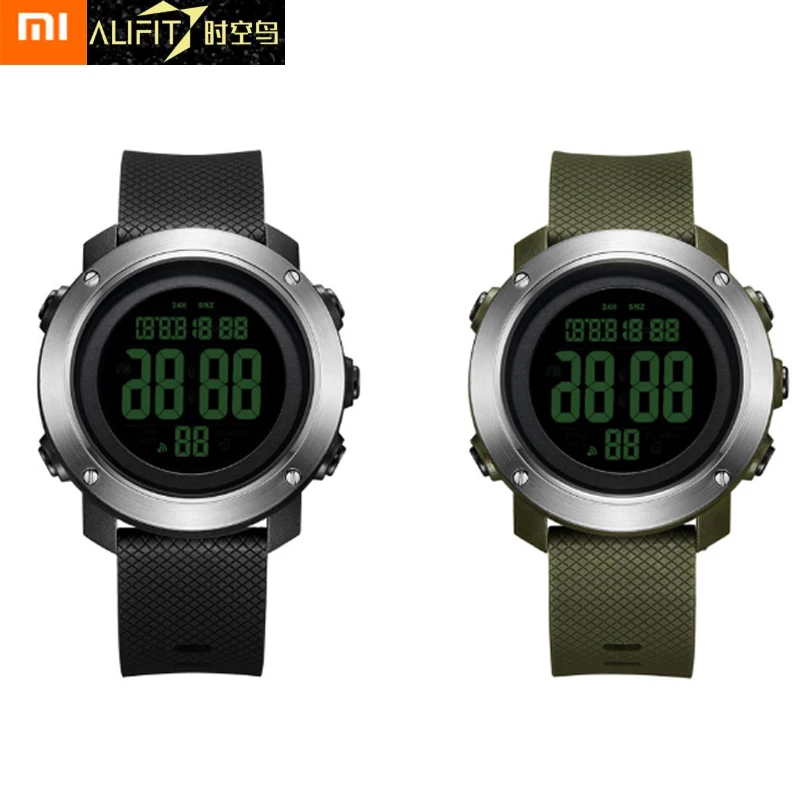 Xiaomi ALIFIT цифровые часы многофункциональные уличные водонепроницаемые фосфоресцирующий дисплей календарь будильник обратный отсчет спортивные часы