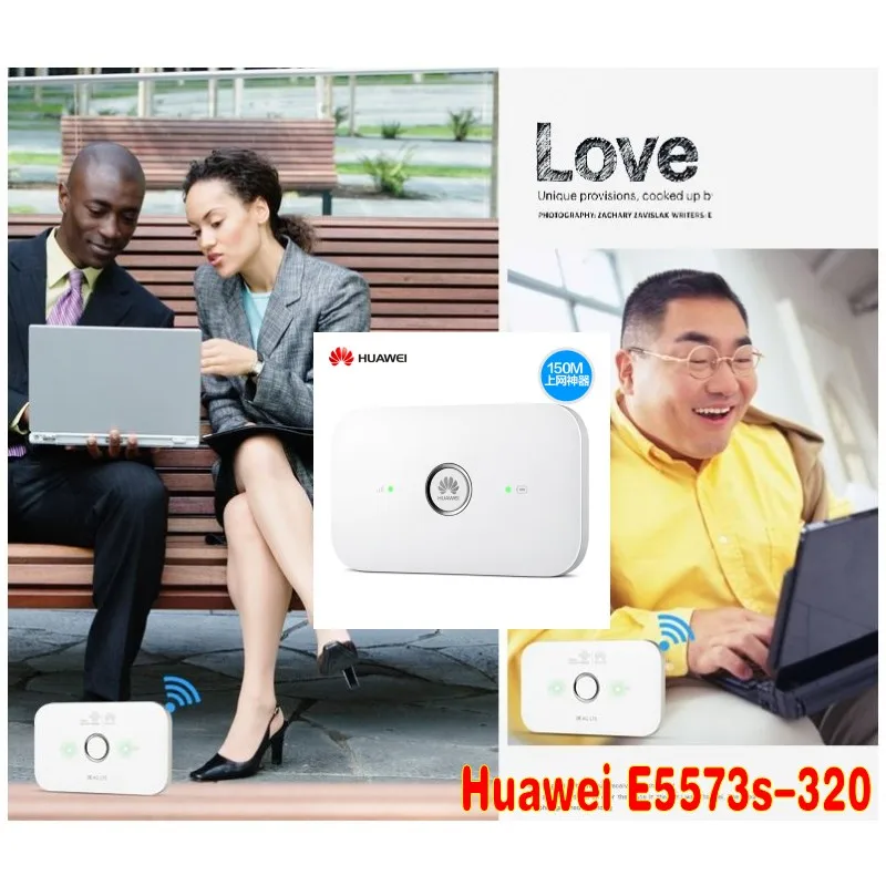 Unlocked Huawei E5573 Series E5573s-320 Cat4 150mbps Wireless Mobile Router Portable WiFi Hotspot Support B1/B3/B7/B28/B40