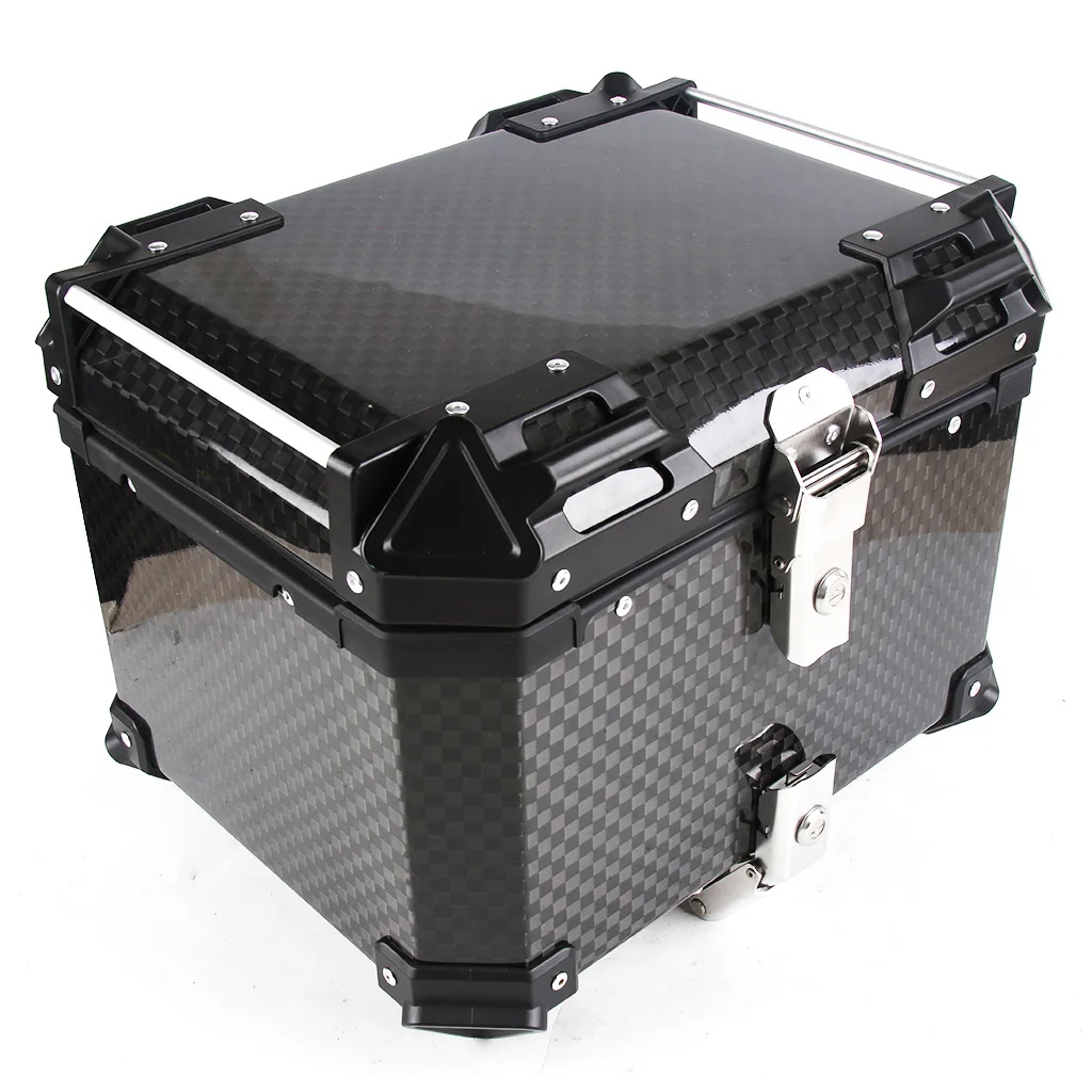 للبيع 45L دراجة نارية جذوع العالمي ل سكوتر دراجة نارية حقيبة للتخزين مربع خلفي مقاوم للماء مضاد للتصادم 12K/3K ألياف الكربون صندوق علوي