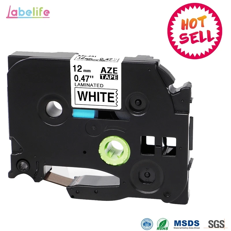 Labelife TZe231 совместимый Brother P-Touch лента 12 мм 31 Цвета TZe ламинированная лента TZe-231 TZe 231 Для принтера этикеток, производитель этикеток