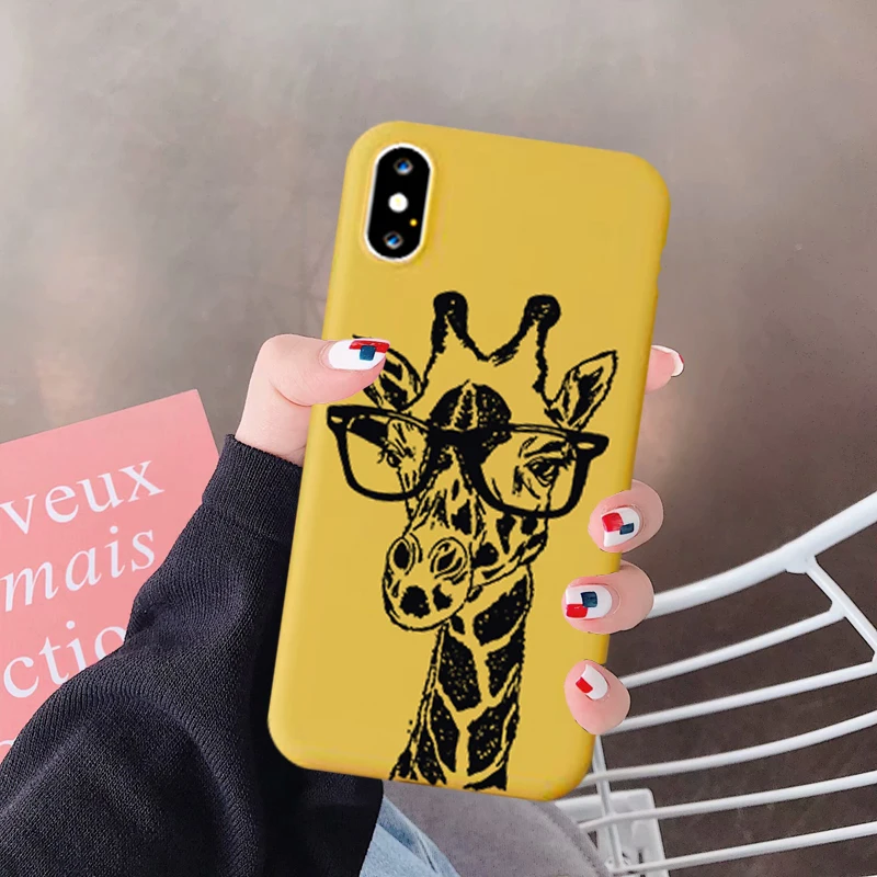 JAMULAR жилетки с изображением нарисованного жирафа Печатный Чехол для мобильного