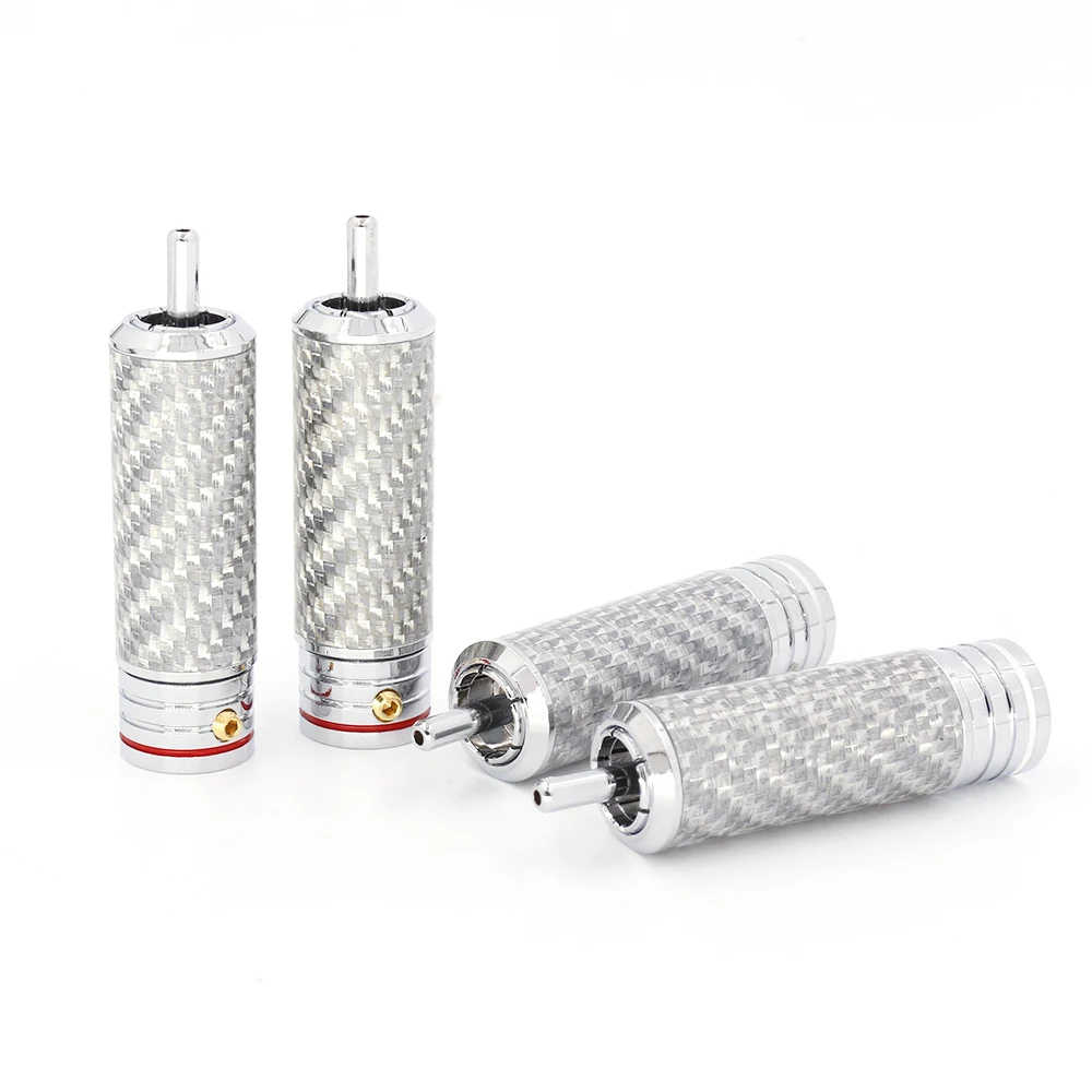 R1720 4 шт. разъем RCA из углеродного волокна с родиевым покрытием для аудиокабеля