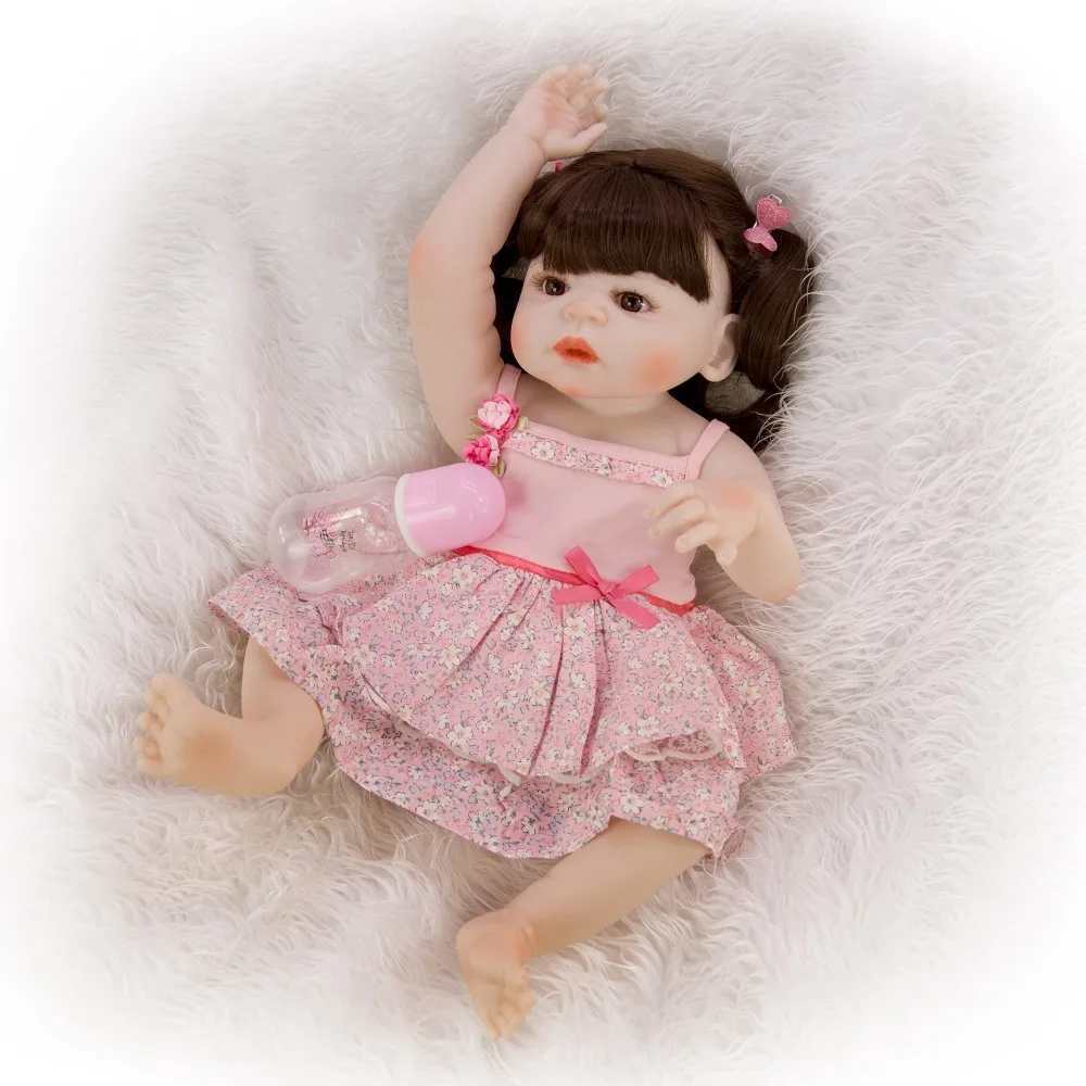 KEIUMI Очаровательная Bonecas Infantil Meninas 23 дюймов силиконовая полностью виниловая Реалистичная кукла Reborn Girl водонепроницаемый для детей подарок на день рождения