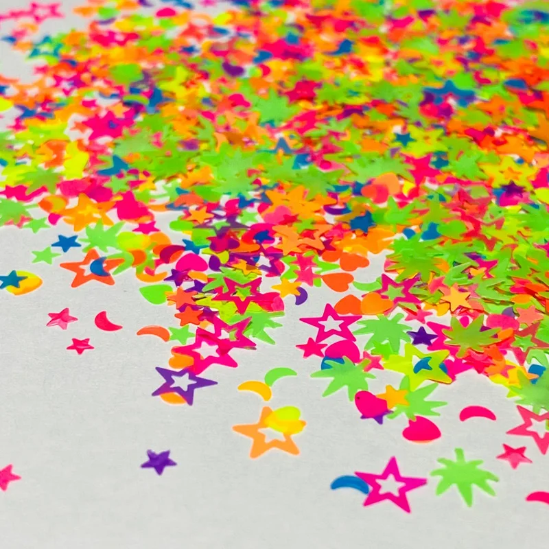 50 г ультра-тонкое сердце Бабочка Шестигранник квадратные блестки светящиеся