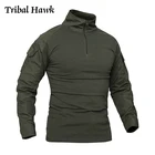 Мужская камуфляжная футболка с длинным рукавом, в стиле милитари