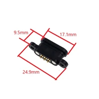 5 pairs spring loaded magnetic pogo pin connector 3 positions magnets pitch 2 3 mm through holes pcb solder male female probe