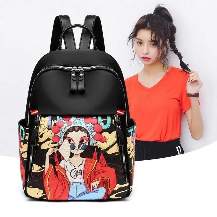 

chinese tide2021 new printed backpacks for women Oxford casual travel backpacks in ancient Chinese style for women backpacks