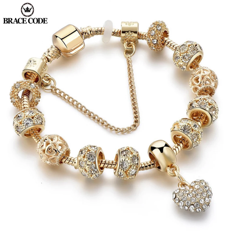 

BRACE CODE Golden Love Charm Charm Lady Bracelet Fashion DIY Snake Bone Chain Brand Bracelet Gift Direct Delivery