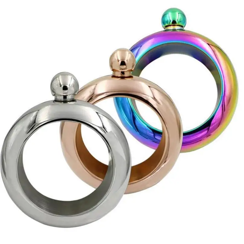 Gratis Verzending Metal Bangle Armband Heupfles 3.5Oz 304 Rvs Regenboog Vodka Whisky Drinkware LX2453
