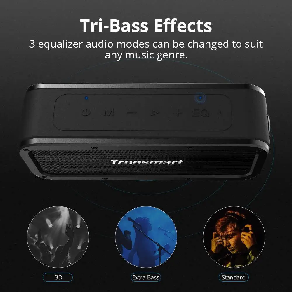 Tronsmart Force SoundPulse Bluetooth Speaker Dynamic Audio 40W 5.0 IPX7 Water Resistant Siri TWS NFC 15H Working Time | Электроника