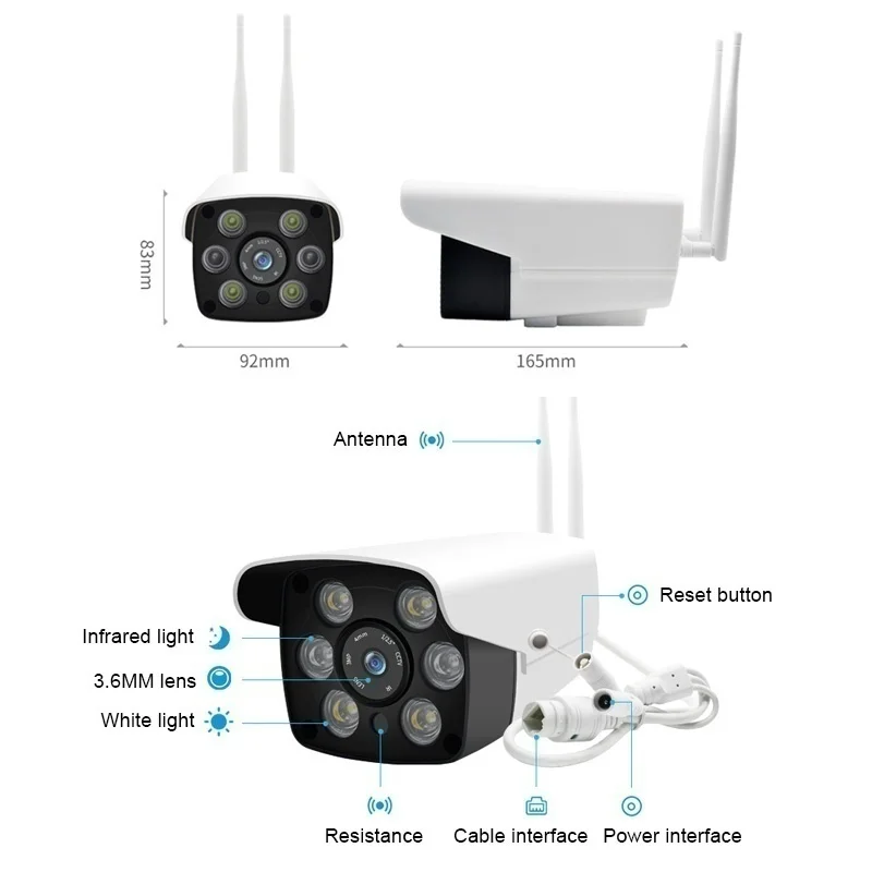 Внешняя ip камера IP66 с защитой от непогоды 720P 1080P беспроводная Wi Fi безопасности