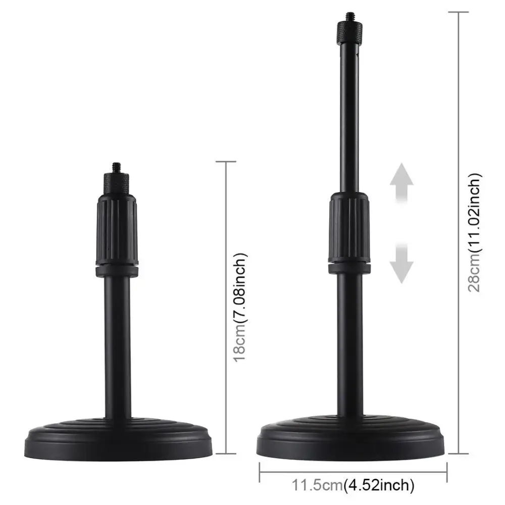 

PULUZ PU390 Round Base Desktop Mount for LED Ring Video Light, Adjustable Height: 18cm-28cm