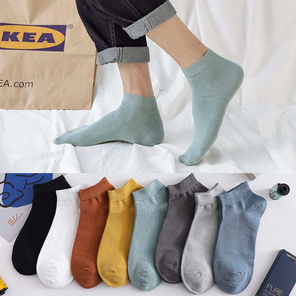 

New Cotton Sweat Absorption and Deodorization Socks For Men Business Casual Short Boat Socks Summer Thin Breathable Socks Men