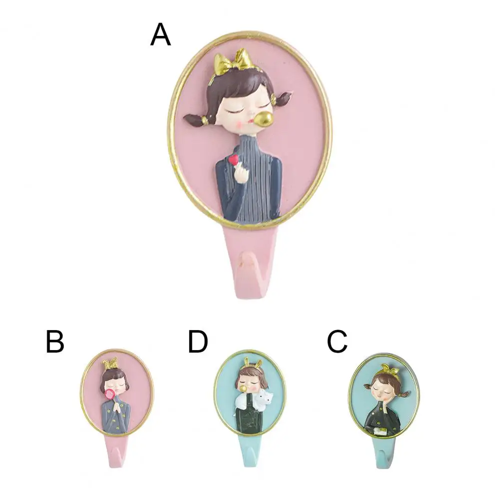 

Hanging Hook Household Wall Decoration Nordic Style Wall Mount Blowing Bubble Girl Hanger for Bedroom
