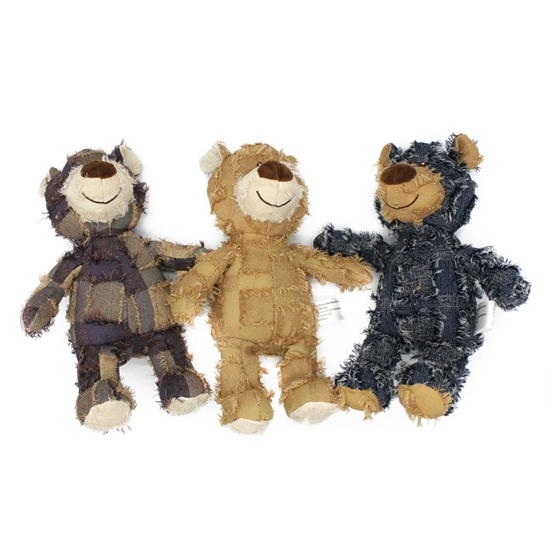

Cute Bear Pet Plush Animal Doll For Dogs Puppy Bite Resistant Molar Chew Squeak Toy For Teeth Cleaning Funny Toys