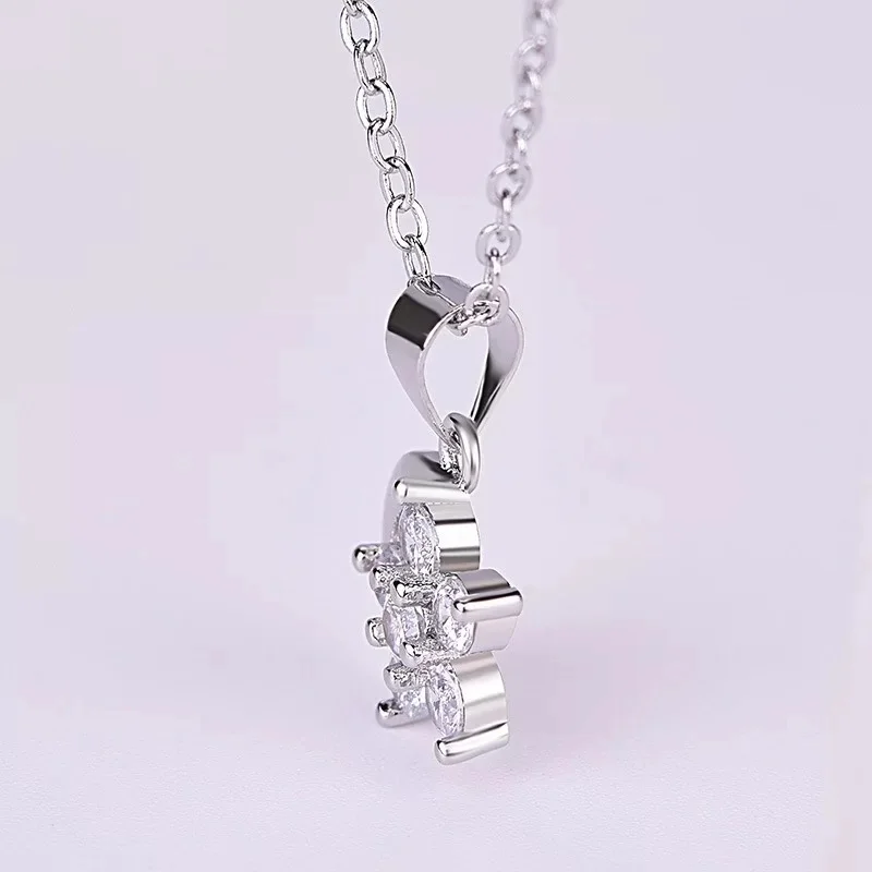 Простое модное серебристое ожерелье с подвеской в виде Луны и звезды для женщин