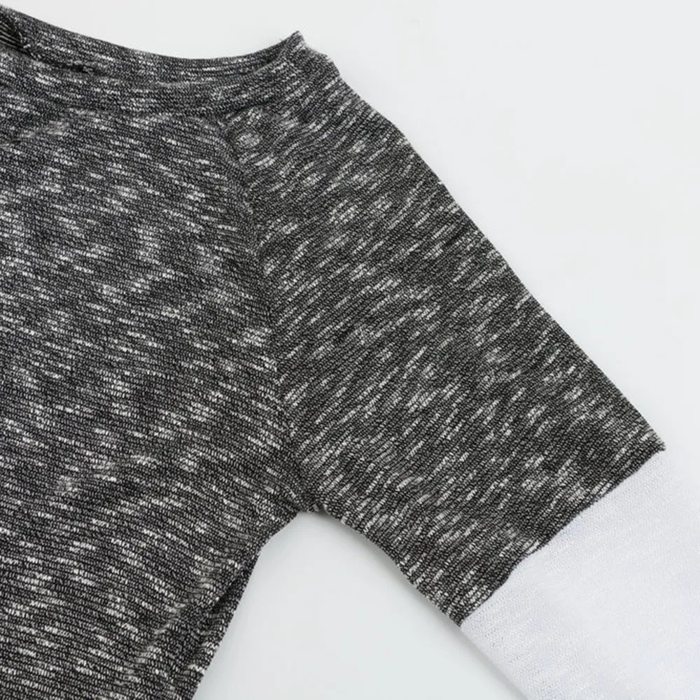 

Ladies spring and autumn casual long-sleeved stitching color round neck knitted sweater women's shirt loose pullover top