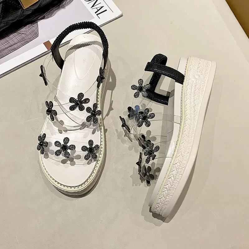 

Comfort Shoes for Women Muffins shoe Roman Sandals Clogs With Heel 2021 Summer Suit Female Beige Med Flat Gladiator New Thick Fa