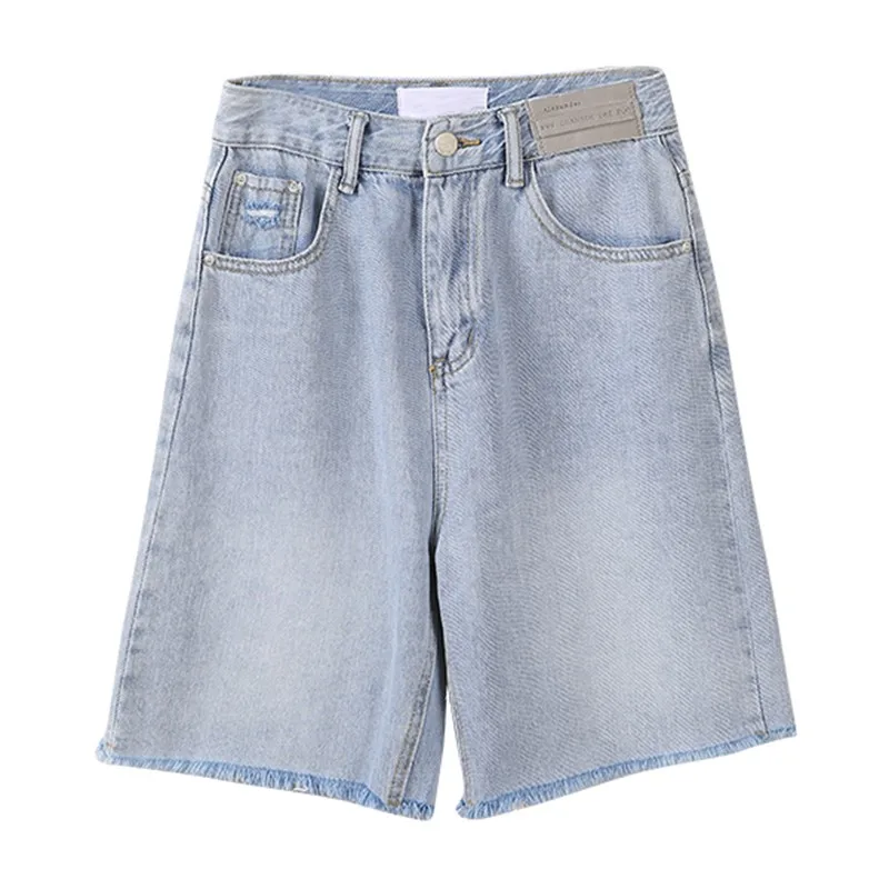 

Genayooa Summer Jeans Shorts Women Casual Loose Light Blue High Waisted Shorts Demin Streetwear Biker Shorts Women Korean Style