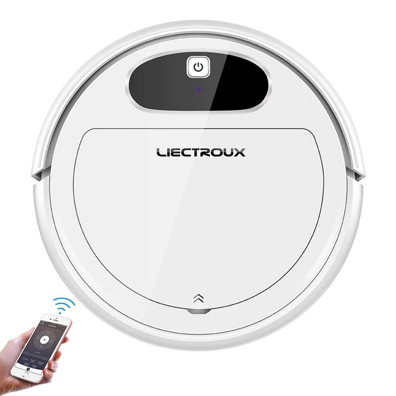 Белый Робот-пылесос Liectroux 11S, приложение WiFi, гироскоп и 2D-навигация по карте,электрический контрольный воздушный насос резервуар для воды,влажная уборка - Цвет: Белый