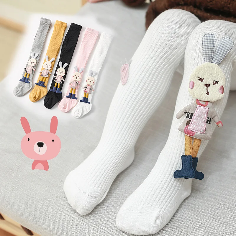 Baby Girl Pantyhose Cute 3D Cartoon Bunny Tights for Girls Clothes Spring Autumn Newborn Stockings Infant Knitted Pantyhose 0-4Y