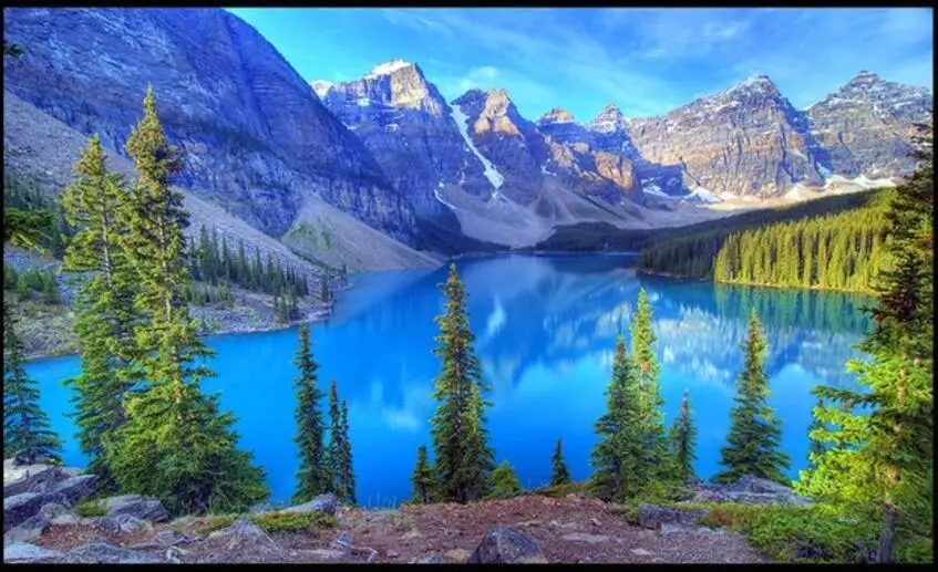 3d обои на заказ фотообои с изображением гор пика снега озера декор для гостиной