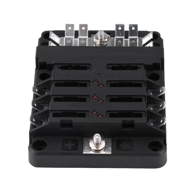 DC32V 100A Blade Fuse Box Holder Block with 12P Negative Bus Bar Quick Terminals and Dust-proof Cover For Truck Boat Caravan | Автомобили
