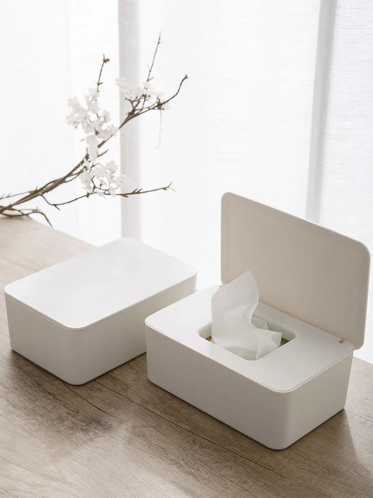 

White Tissue Box Removable Rectangle Container Plastic Tissue Box Storage Modern Creative Servilletero Tissue Boxes BG50TB