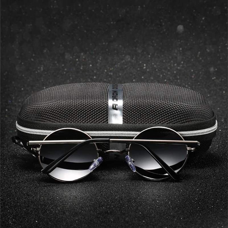 Круглые очки для мужчин и женщин Винтажные Солнцезащитные в стиле стимпанк ретро