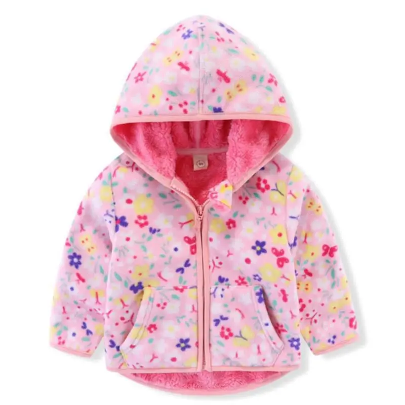 

Куртка с капюшоном для девочек и мальчиков, осенне-зимняя мягкая теплая Повседневная Детская верхняя одежда из флиса с принтом, 2022