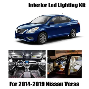 10 Bulbs White Car LED Interior Map Dome Light Kit Fit For 2014-2017 2018 2019 Nissan Versa Trunk Cargo License Plate Lamp