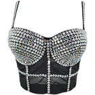 Сетчатый бюстгальтер с бриллиантами, новинка 2021, модный летний бюстгальтер пуш-ап, женский укороченный топ для ночного клуба, жилет, корсет, майка, S984