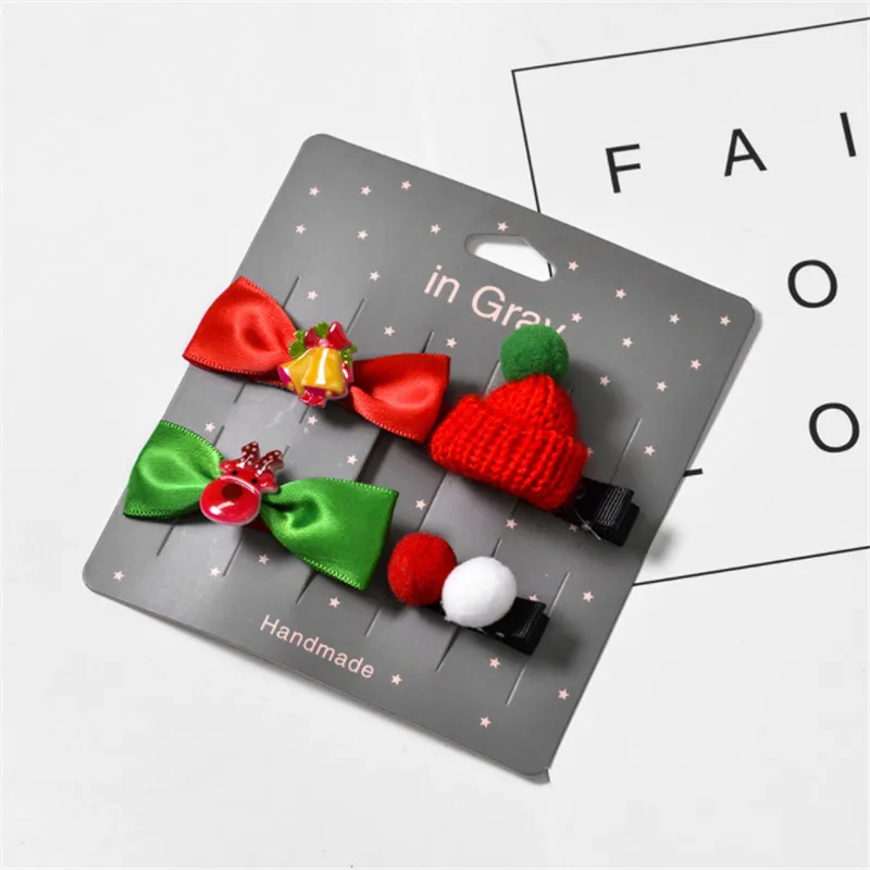 

Christmas hairpin set Santa Claus hairpin baby girl Christmas hat headdress Antlers duckbill clip