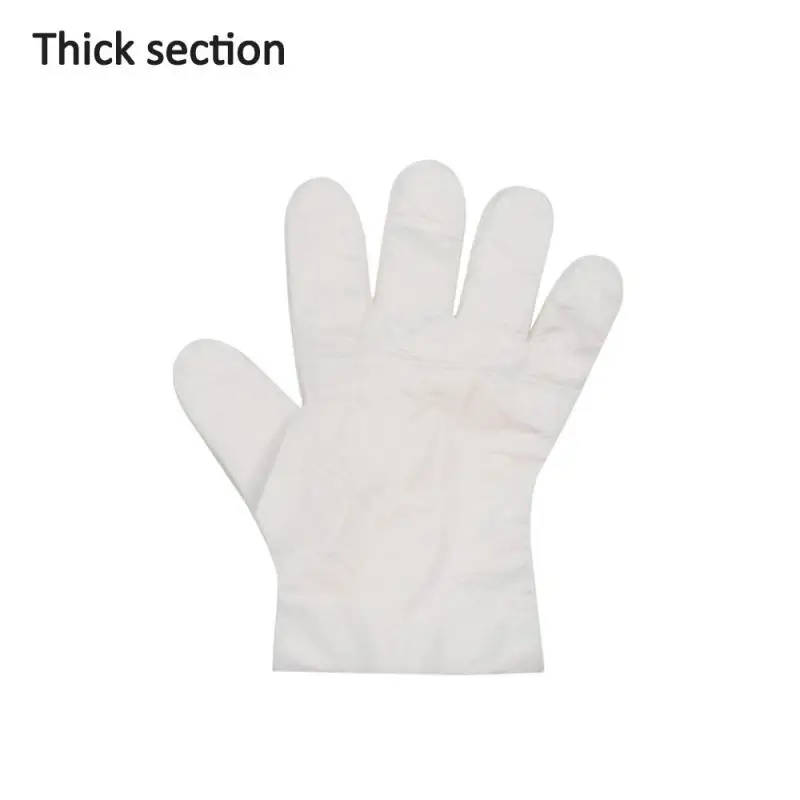 

100pcs Disposable Gloves One-off Plastic Gloves Restaurant BBQ Transparent Eco-friendly PE Gloves Kitchen Garden Accessories