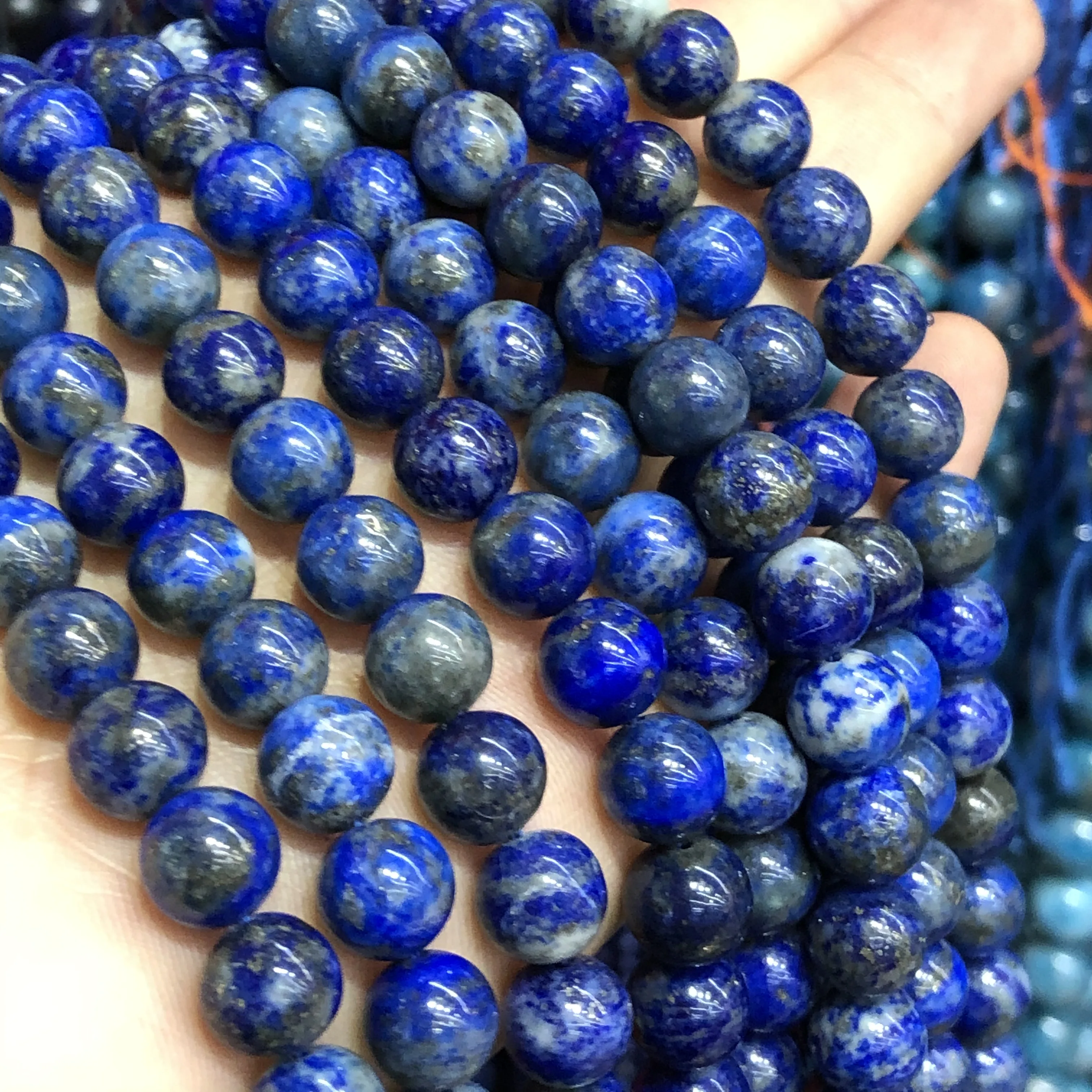 

5A Natural Stone Undyed Lapis Lazuli Beads Round Loose Beads For Jewelry Making DIY Bracelet Accessories 6/8/10/12mm Pick Size