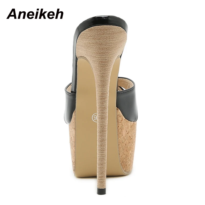 Женские туфли на очень высоком каблуке Aneikeh пикантные из лакированной кожи с