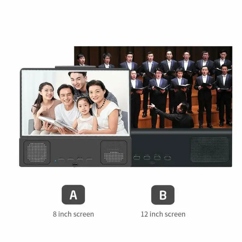 12 Inch Universals Phone Screen Magnifiers 3D HD Video Screen Amplifier Folding Mobiles Phone Desktop Bracket With Holder