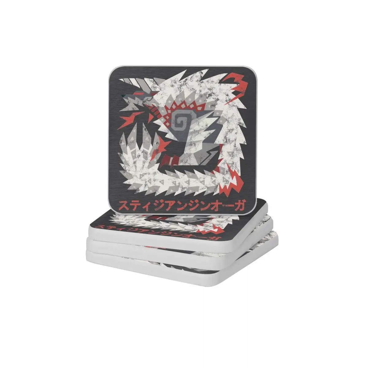 

Monster Hunter World Iceborne Stygian Zinogre Kanji Natural Diatomite Square Round Shape Coaster Cup Bonsai Mat Soap Pad 10x10cm