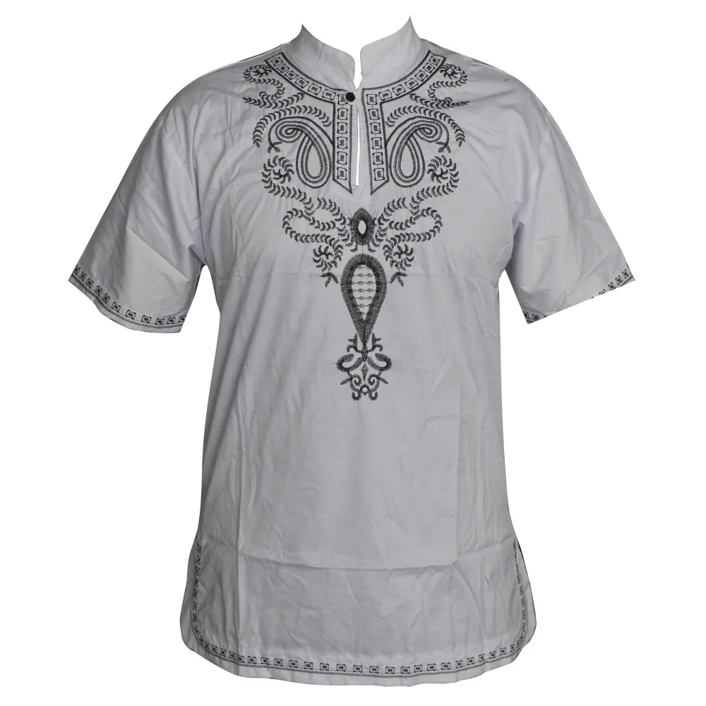 Винтажные топы новинка Мужская одежда вышивка унисекс базин традиционная