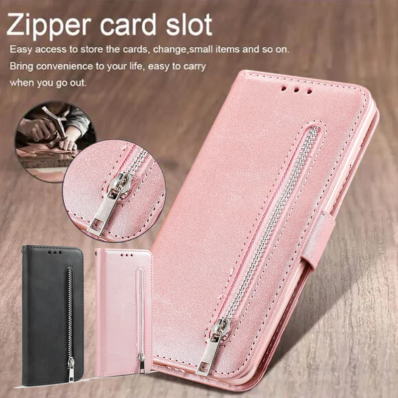 LLZ.COQUE многофункциональный кожаный чехол книжка на молнии для Samsung Galaxy S7 S20 S8 S9 S10 Plus