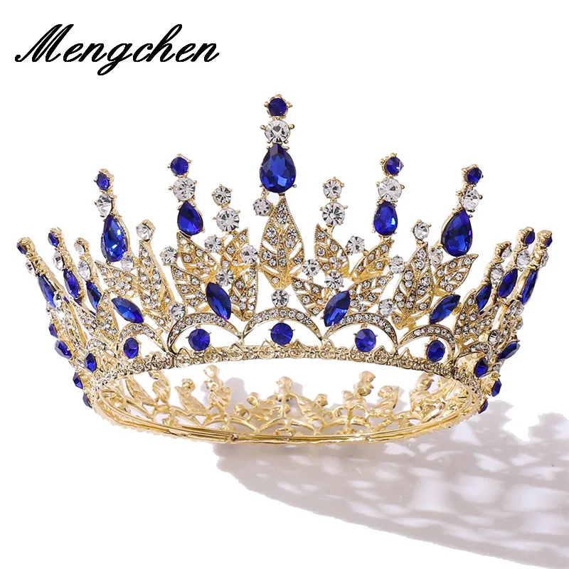 

Барокко роскошные женские туфли-лодочки ручной работы в стиле листьев Стразы с украшением в виде кристаллов Свадебная Корона-Тиара обручал...