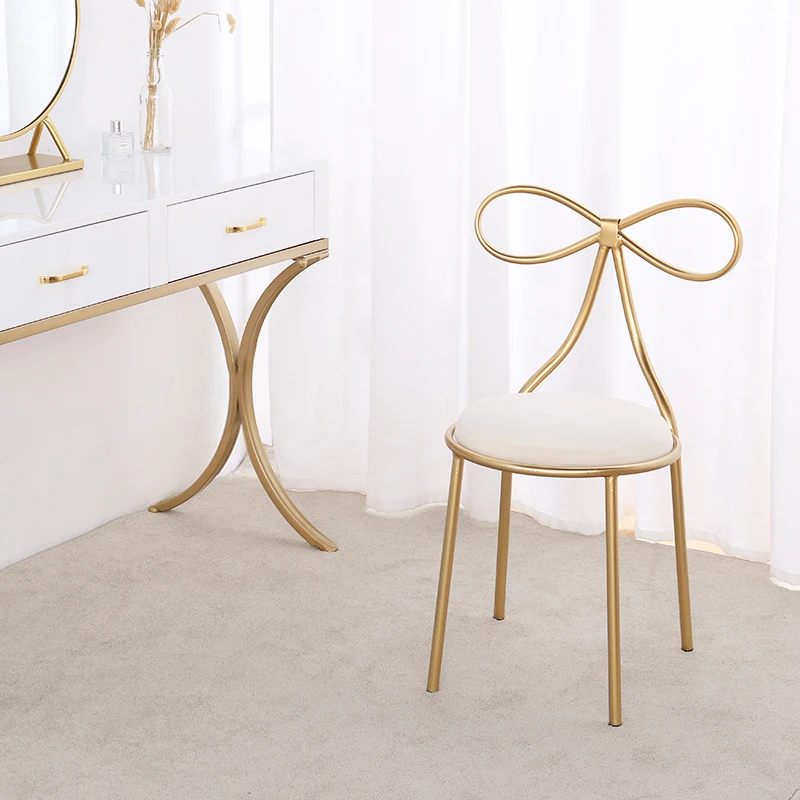 Напольное кресло стул для макияжа современный минималистичный с бантом сетка