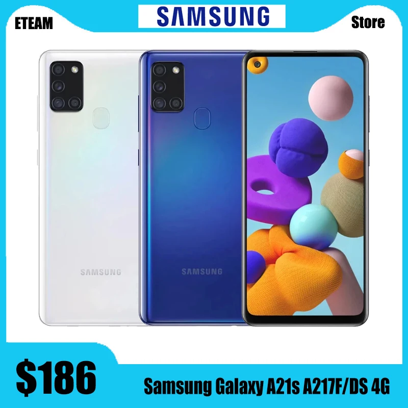 

Глобальная версия Samsung Galaxy A21s A217F/DS, 4G мобильный телефон, 4 Гб 64 ГБ, Восьмиядерный, экран 6,5 дюйма, 5000 мАч, 4 камеры 48 МП, поддержка двух SIM-карт, на ...